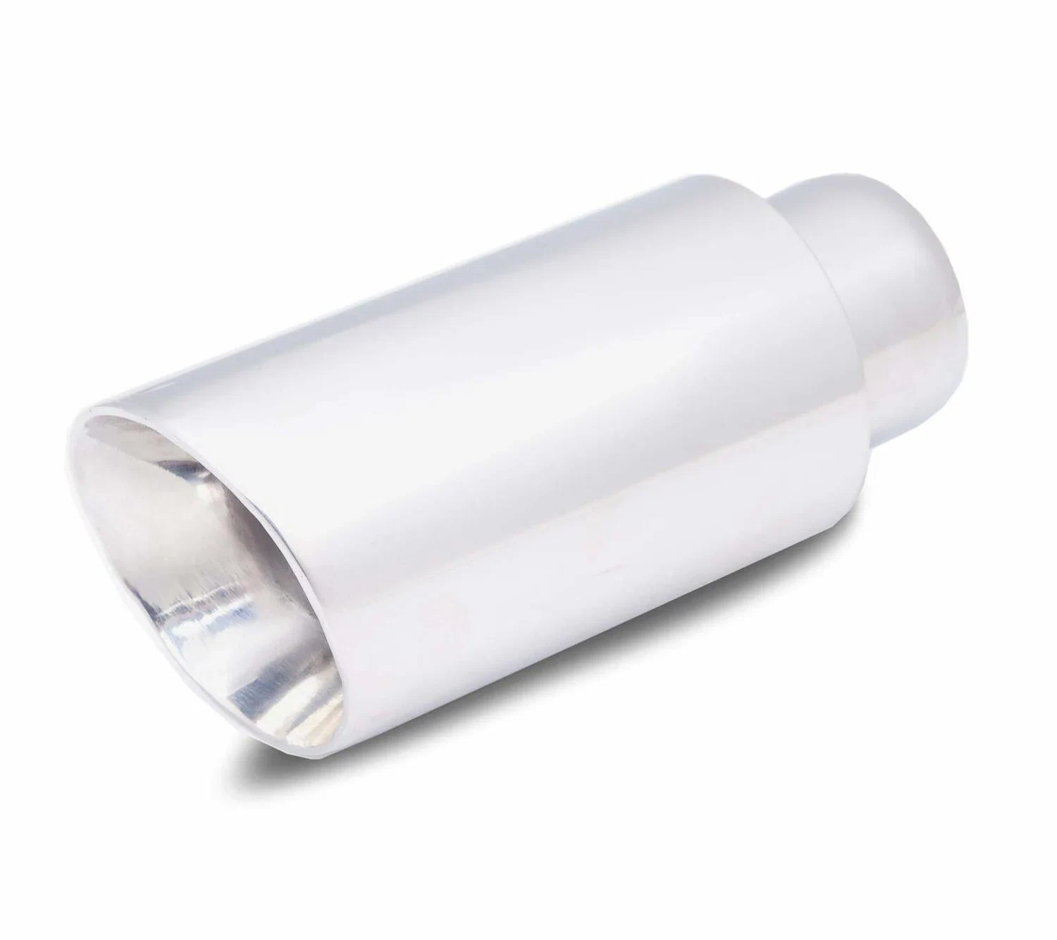XFORCE TS33 - S_Steel Round Rolled Edge Straight Cut Weld-On Single Exhaust Tip